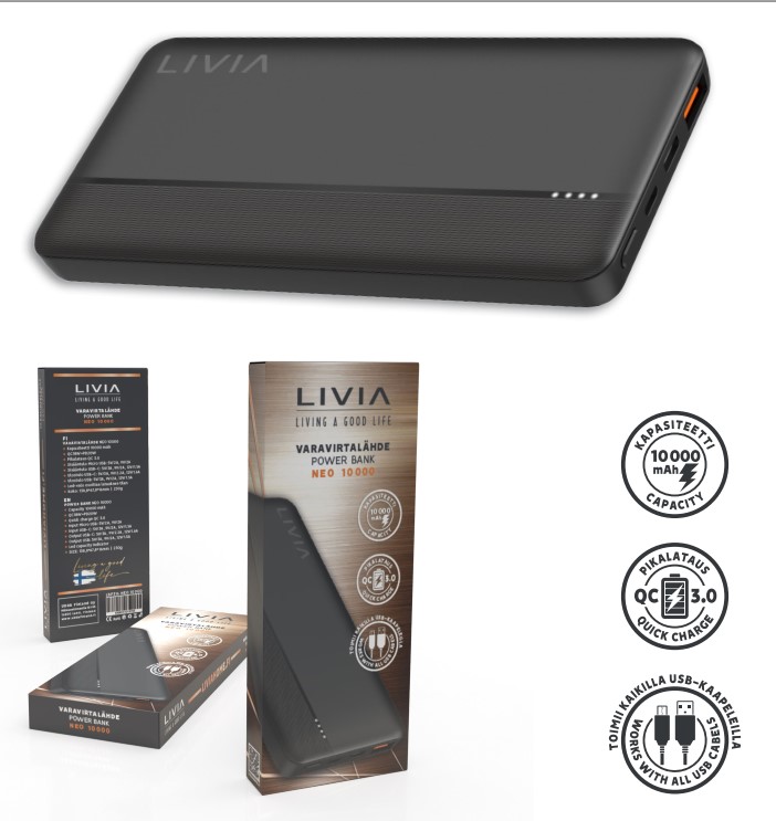 Varavirtalähde NEO 10000 mAh QC18W 
